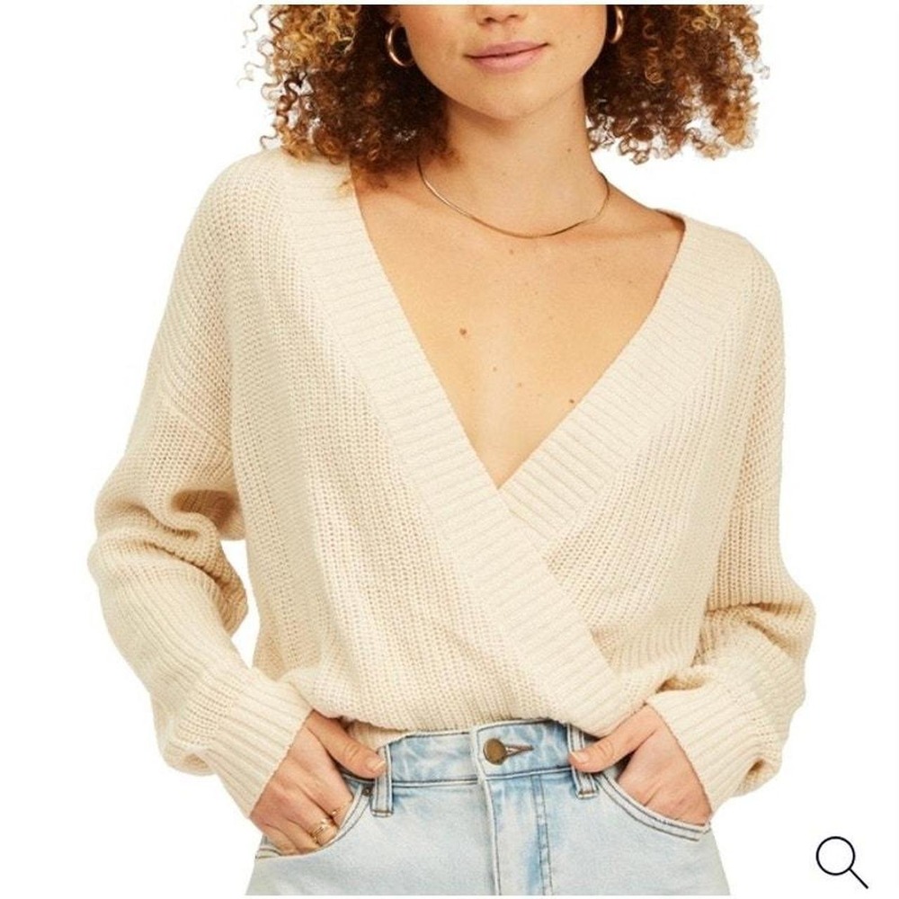 BILLA BONG Bring It Cross-Wrap Sweater Lost in time Collection cream color Sz SP